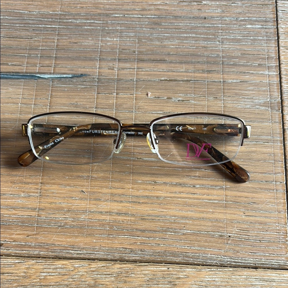 Diane Von Furstenberg Brown Contemporary Glasses